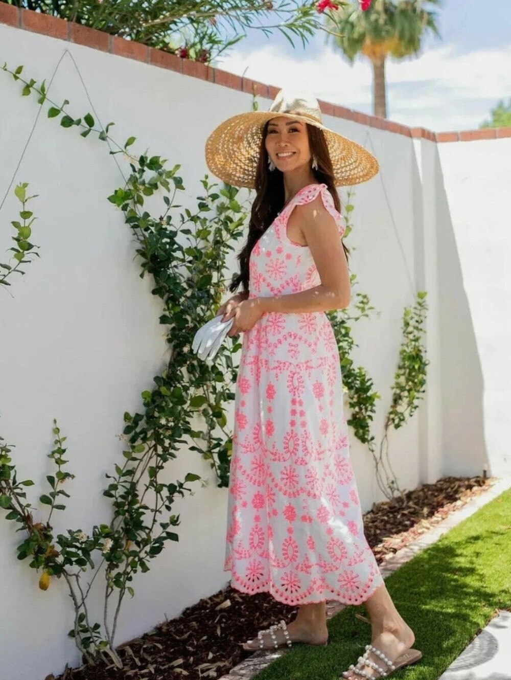 Lilly Pulitzer Lillyanne Flutter Sleeve Eyelet Midi Dress features